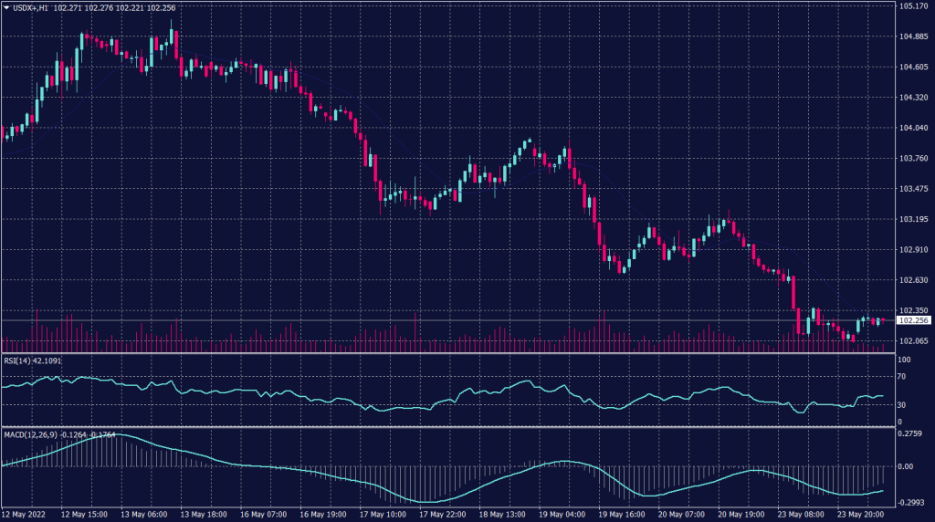 US Dollar Index chart for 24 May 2022