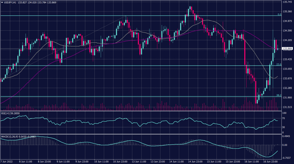 Japanese Yen Graph candle for 17 June 2022