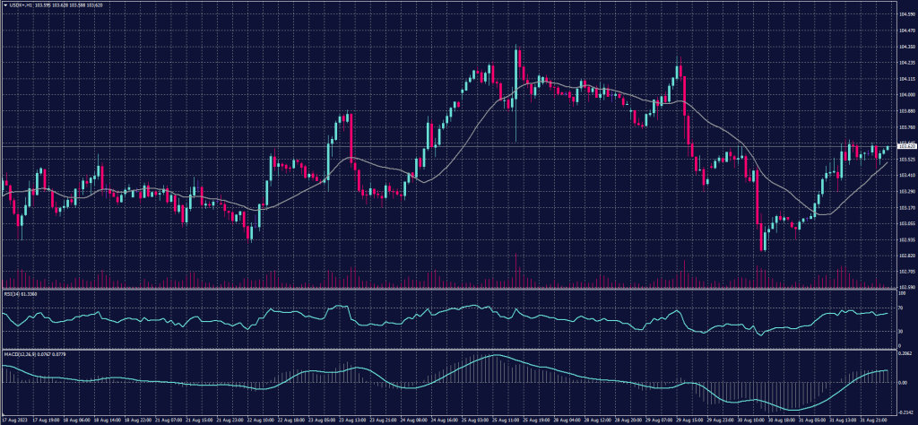 US Dollar Index chart on 1 September 2023