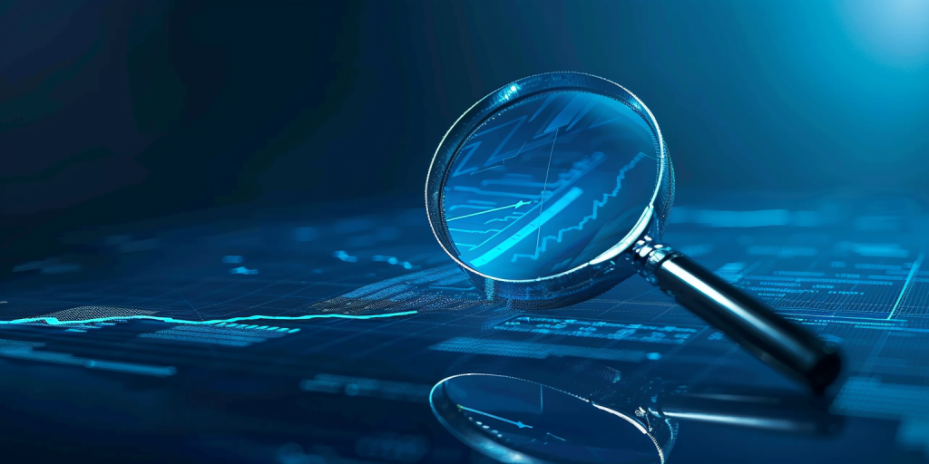 a magnifying glass checking the risks
 of bond indices in abstract. 