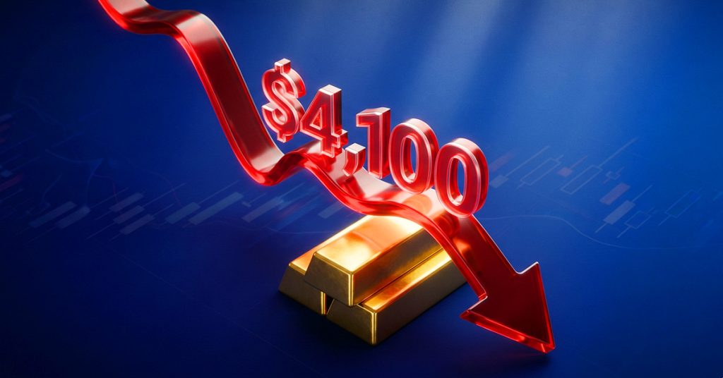 Giá vàng phá vỡ vùng hỗ trợ quan trọng $4,100, giảm xuống mức thấp nhất trong một năm