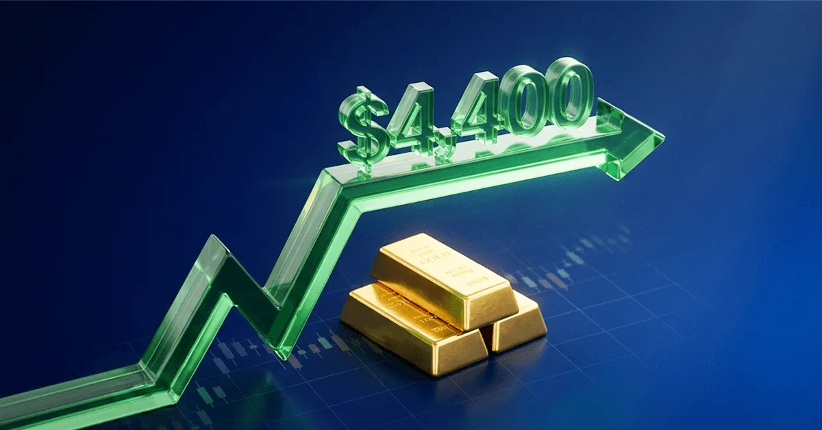 Giá vàng tiếp tục tăng nhưng đối mặt với vùng kháng cự 4,400 USD.
